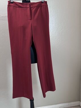 Ann Taylor Factory Petite Wine-Red Dress Pants